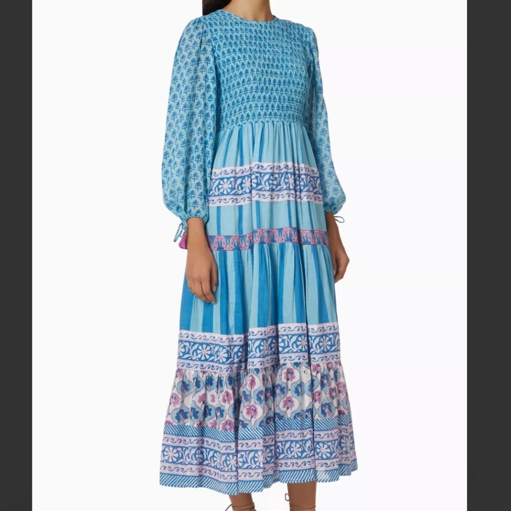 Oliphant Blue Multi-Print Maxi Dress
